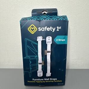 Safety 1st White Plastic Furniture Wall Straps 2 pk Prevents Tipping Furniture